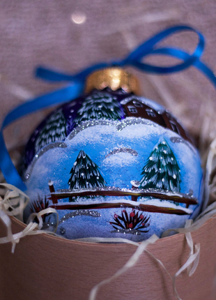 Snowman Christmas Ornament, Hand Painted Personalized Bauble8 photo