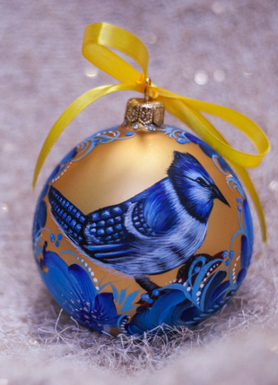 Blue Jay Christmas Ornament, Personalized Christmas Tree Bauble2 photo
