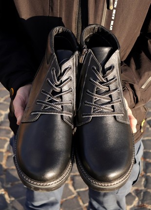 Winter men's boots made of genuine leather, large size. Berg 35 photo