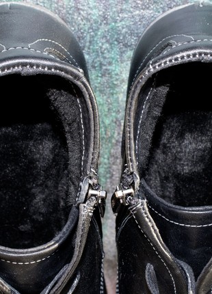 Black classic men's leather boots, large size. Berg z 66 photo