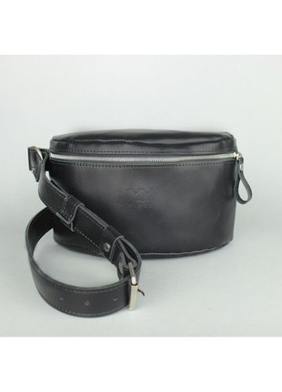 Black leather belt bag The Wings TW-BeltBag-black-ksr2 photo
