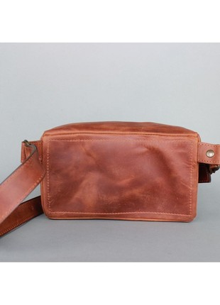 Leather waist bag light brown vintage The Wings TW-BeltBag-kon-crz5 photo