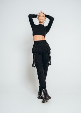 Women's trousers OGONPUSHKA Dark black4 photo