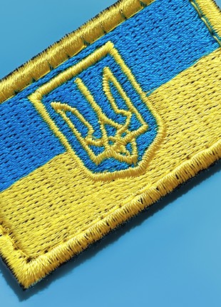 Set of 2 Patriotic Ukrainian Chevrons - Velcro Fastening, Flag and Heart-Shaped Design4 photo