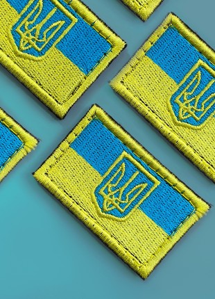 Set of 2 Patriotic Ukrainian Chevrons - Velcro Fastening, Flag and Heart-Shaped Design9 photo