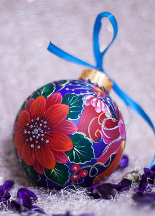 Christmas Themed Ornament, Colorful Personalized Glass Bauble - Family Gift4 photo