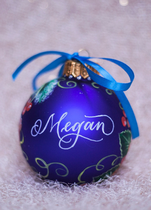 Christmas Themed Ornament, Colorful Personalized Glass Bauble - Family Gift8 photo