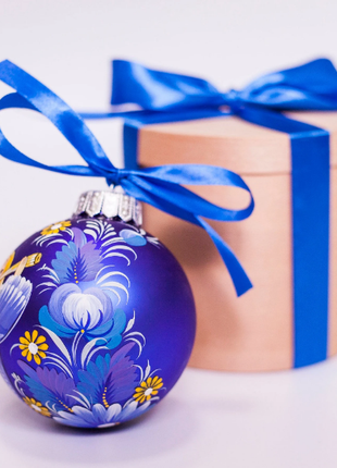 Blue Angel white flowers Christmas ornament Personalized hand painted9 photo
