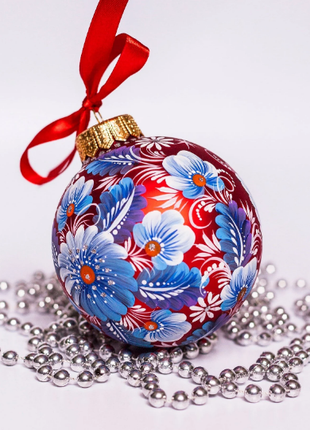 White Angel Christmas Tree Ornament, Hand Painted Personalized Red Ornament5 photo