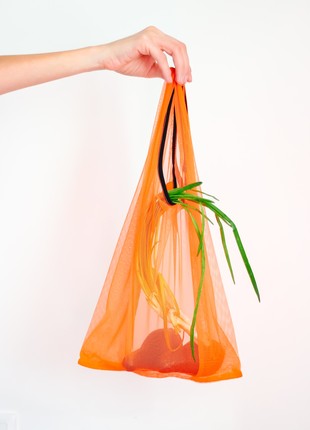 Tote bag of mesh, handmade. shopper bag, packing.3 photo