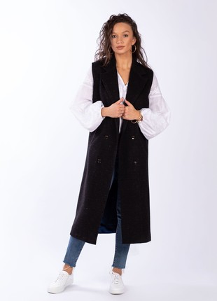 Woman's longline giletblack 178-22/00