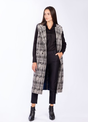 Woman's longline gilet grey 178-22/004 photo