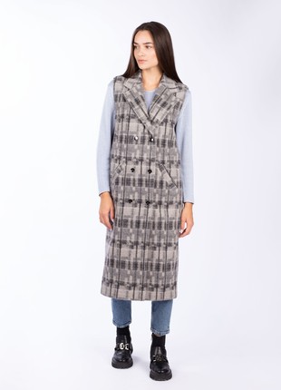Woman's longline gilet grey 178-22/005 photo