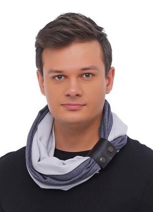 Cashmere men's stylish scarf Snood  "Ukraine" from the designer art sana3 photo