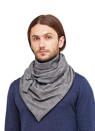 Stylish scarf men double-sided scarf with original clasp, unisex5 photo
