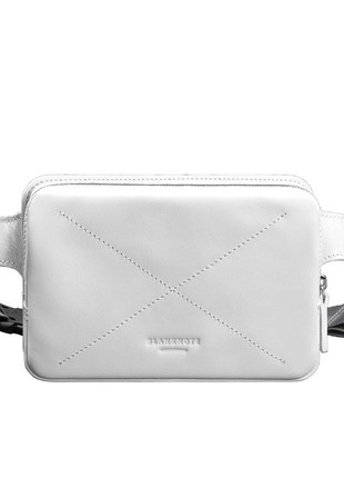Leather belt bag Dropbag Mini white BN-BAG-6-light-bw