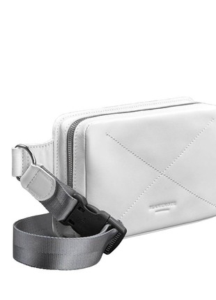 Leather belt bag Dropbag Mini white BN-BAG-6-light-bw3 photo