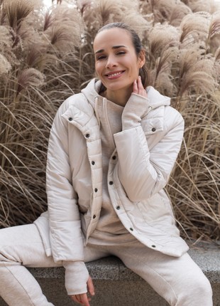 Light beige quilted double-sided jacket
