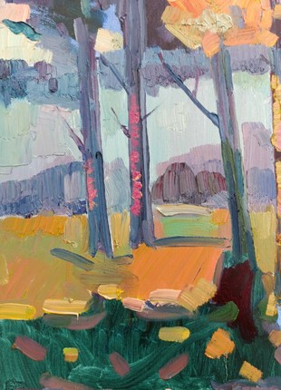 Oil painting Autumn landscape Peter Tovpev nDobr614 photo