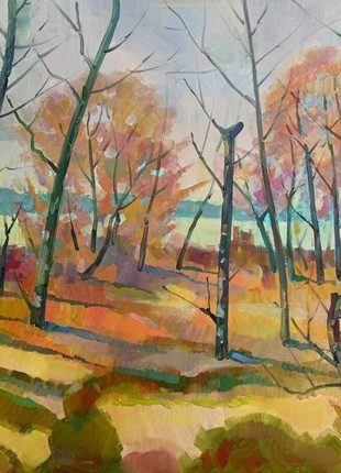 Oil painting Spring landscape Peter Tovpev nDobr671 photo