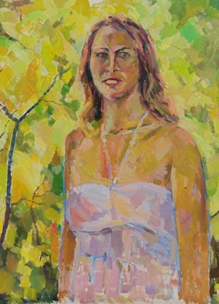 Oil painting Portrait of a woman Peter Tovpev nDobr98